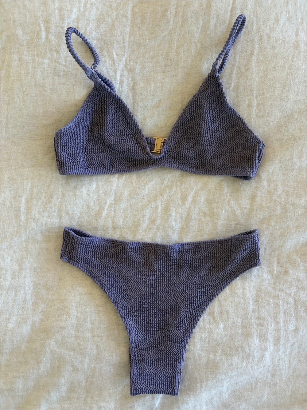 Skatie Lavender Triangle Bikini Set size M